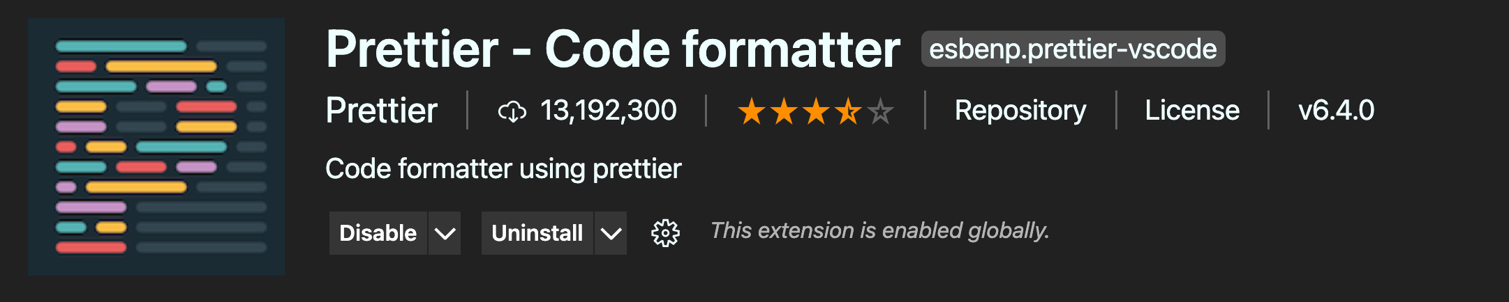 VSCode Extensions - Prettier Formatter