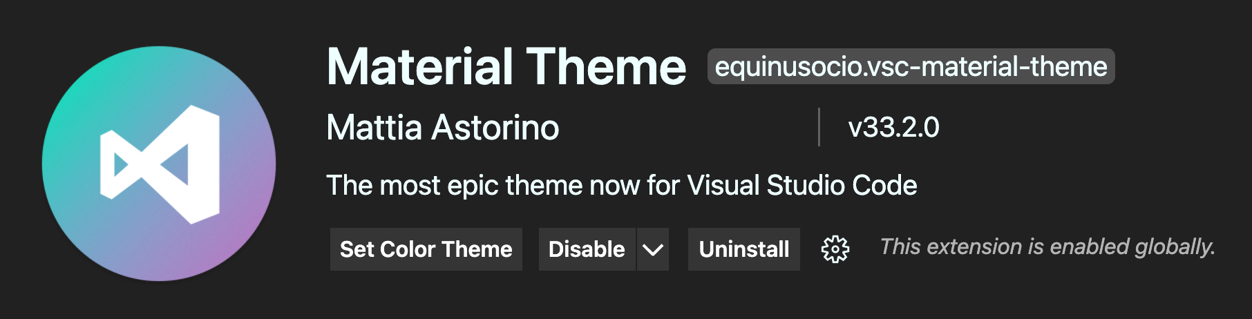 VSCode Extensions - Material Theme
