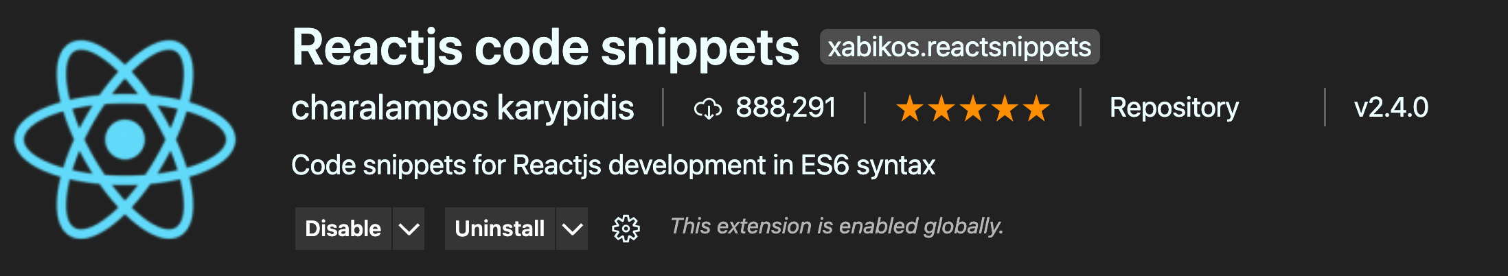 VSCode Extensions - Reactjs code snippets