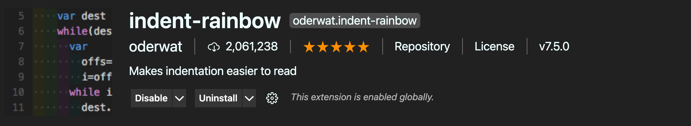 VSCode Extensions - Indent Rainbow