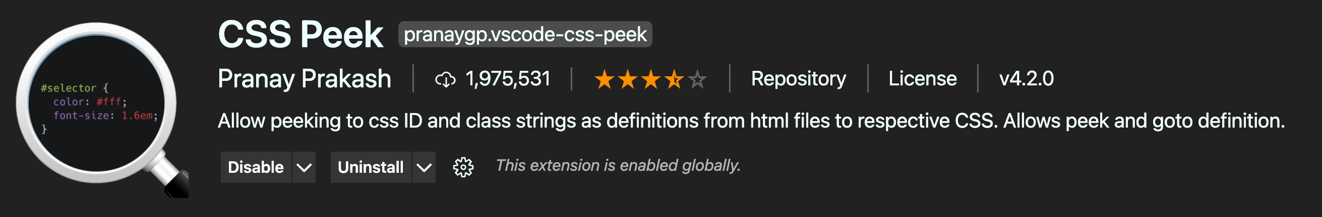 VSCode Extensions - CSS Peek
